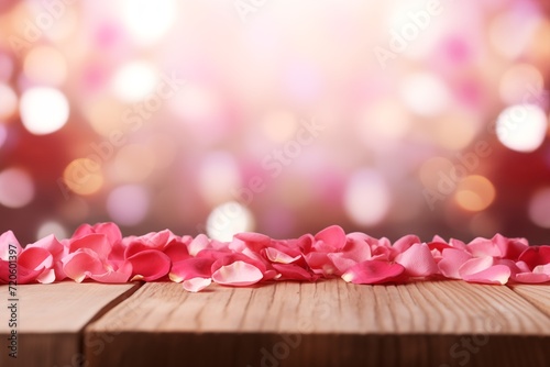 pink flowers on wooden background