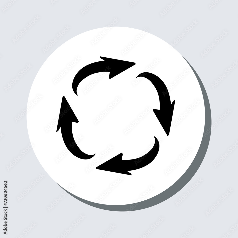 Repeat icon vector. Recycle sign symbol in trendy flat style. Rotation vector icon illustration in circle isolated on gray background Repeat icon vector. Recycle sign symbol in trendy flat style. Rotation vector icon illustration in circle isolated on gray background