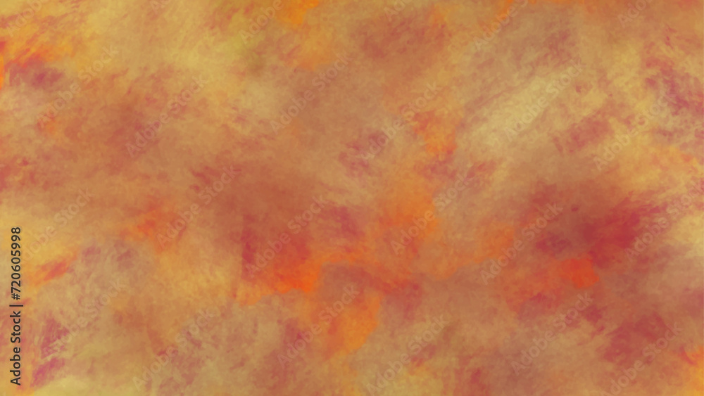Colorful grunge texture with scratch. Dark orange brown grunge background texture. Watercolor background with paint