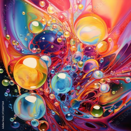 bright colorful soap bubbles