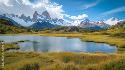 A hiking adventure in Patagonia Argentina showcasing rugged mountains glacial lakes and diverse wildlife.