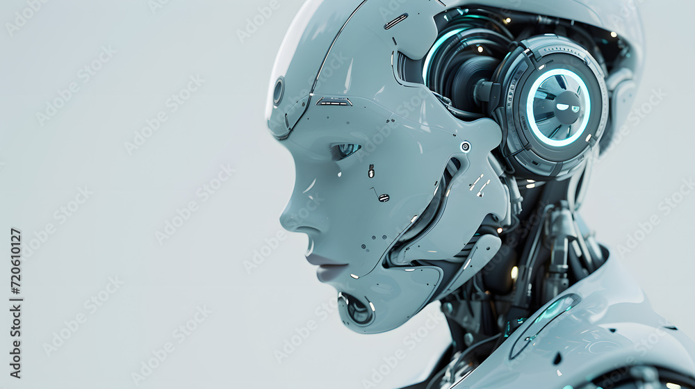 A high-tech robot, with humanoid appearance and artificial intelligence, A high-tech robot, with humanoid appearance and artificial intelligence,