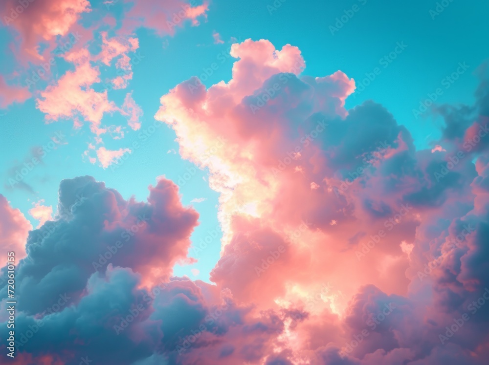 the sky blue and pink color