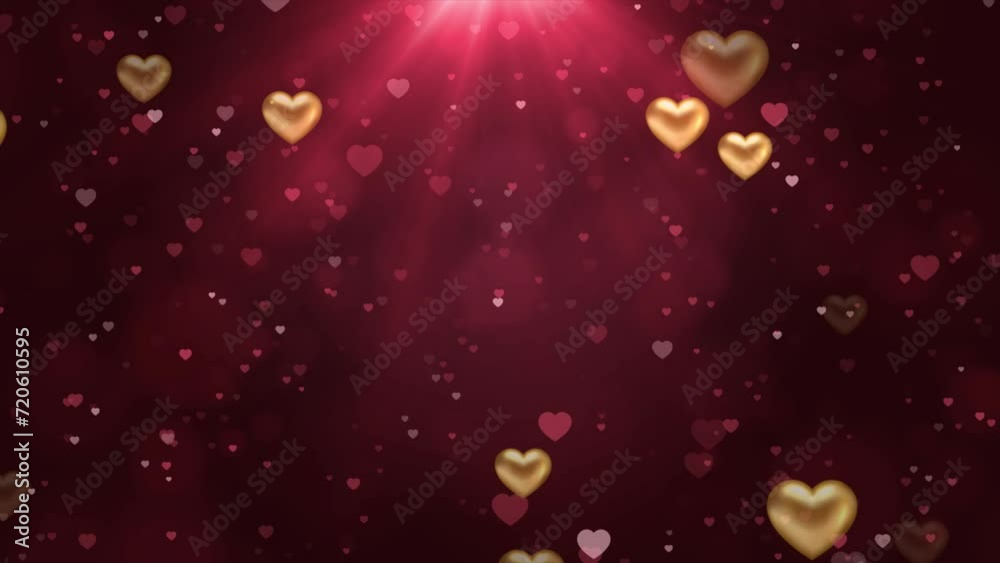 Dark Red Valentines Day Romantic Golden Heart Particle with flare and sparkles bokeh Background Wedding anniversary Relationship Love Particle Animation 4k Loop Background Dark Red Valentines Day Romantic Golden Heart Particle with flare and sparkles bokeh Background Wedding anniversary Relationship Love Particle Animation 4k Loop Background