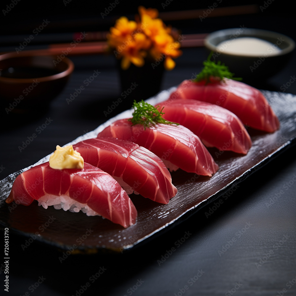 Fresh raw Tuna sashimi.