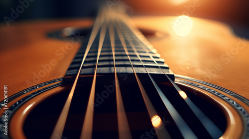 Acoustic guitar close up