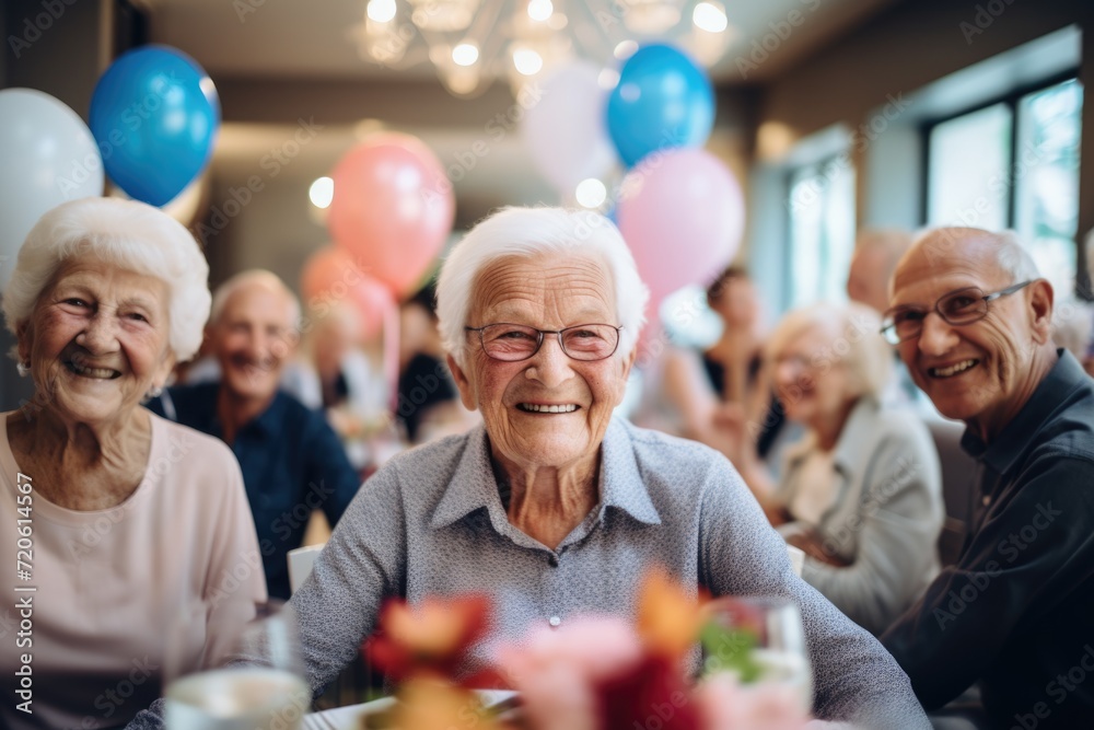 Portrait of a smiling senior man at birthday celebration