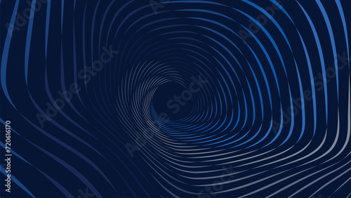 Abstract spiral dotted vortex urgency creative dark blue background.