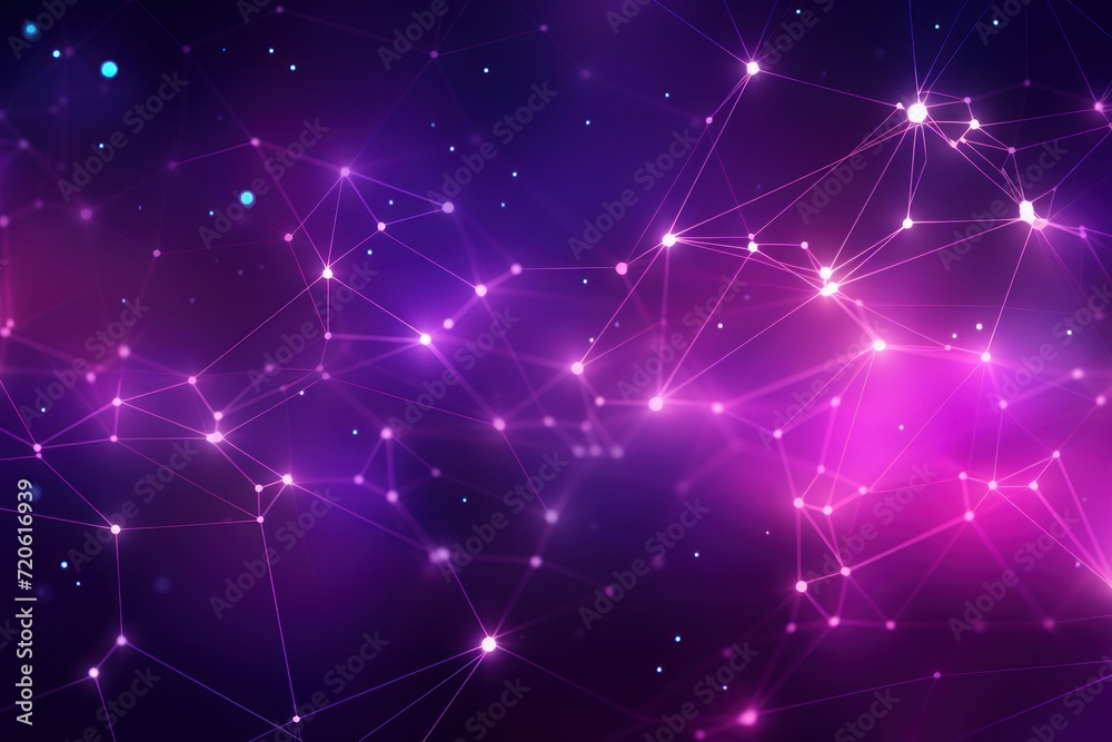 Abstract amethyst background with connection and network concept, cyber blockchain