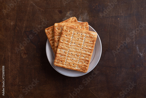 Cookies on a plate in the evening light