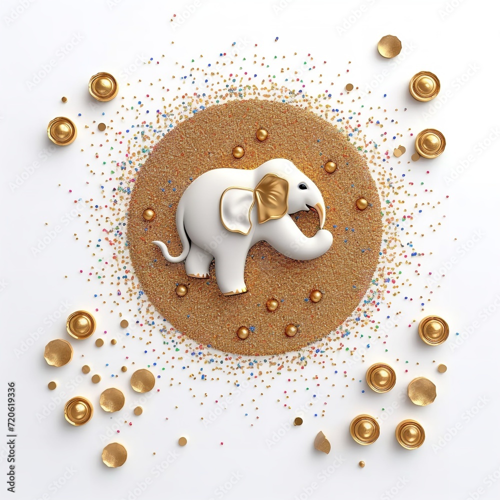Image of Happy Diwali over Golden Confetti and Lights Image of Happy Diwali over Golden Confetti and Lights