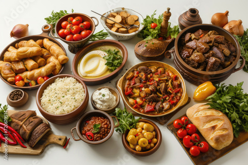 A variety of Georgian dishes, each contributing to a gastronomic symphony