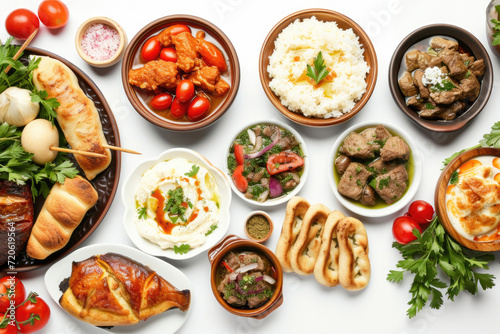 A variety of Georgian dishes, each contributing to a gastronomic symphony