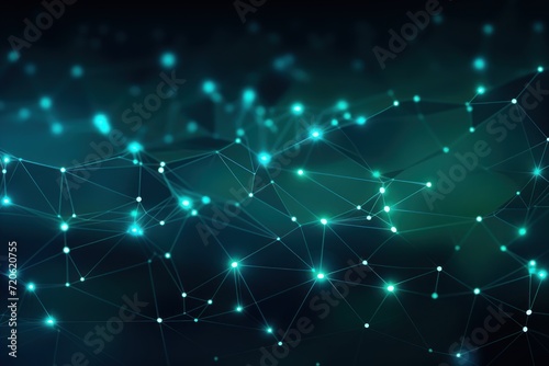Abstract cyan background with connection and network concept