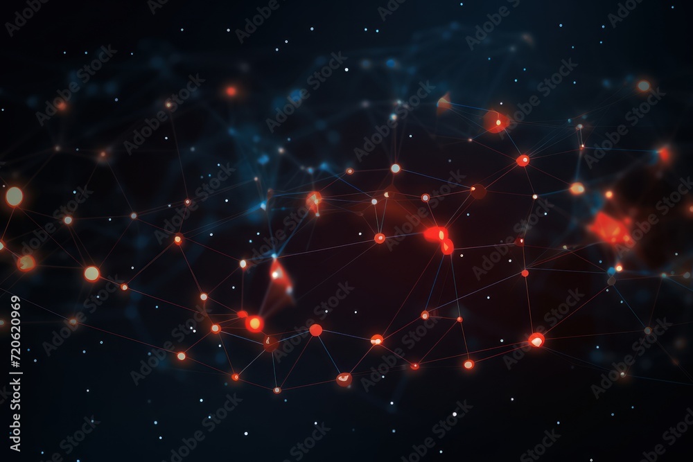 Abstract ebony background with connection and network concept