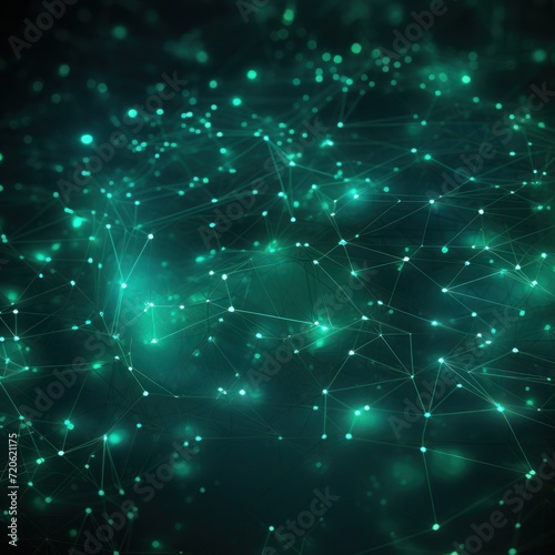 Abstract emerald background with connection and network concept