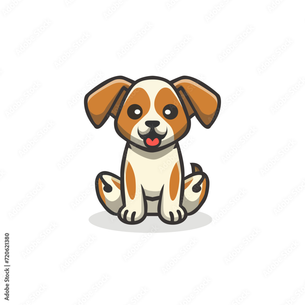 Flat cartoon cute dog mascot logo vector simple (6) Flat cartoon cute dog mascot logo vector simple (6)