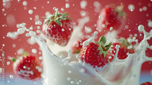 Strawberries in a splash of milk
