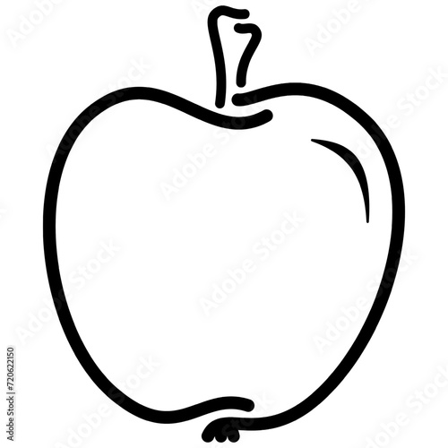 Apple icon with stem - black outline