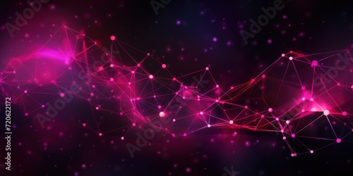 Abstract magenta background with connection and network concept, cyber