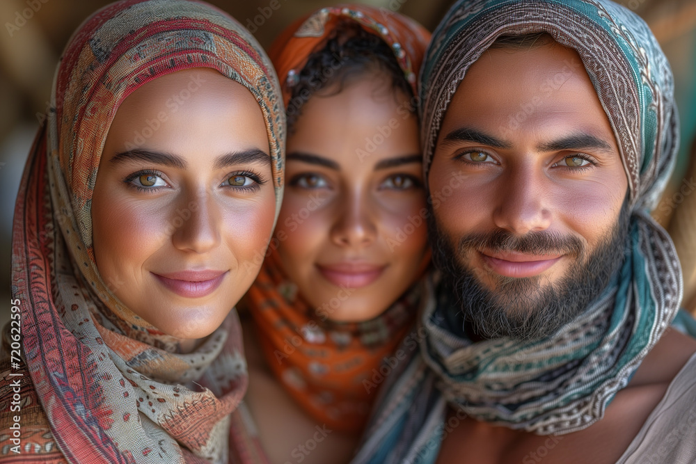 Portrait of young people in ethnic costume Portrait of young people in ethnic costume