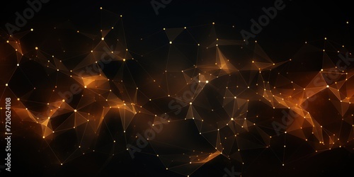Abstract onyx background with connection and network concept, cyber blockchain photo