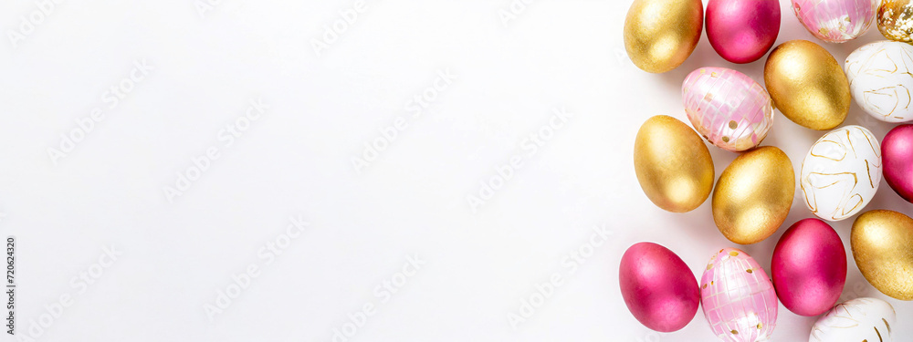 Pink und goldene Ostereier, Dekoration, Pink und goldene Ostereier, Dekoration,
