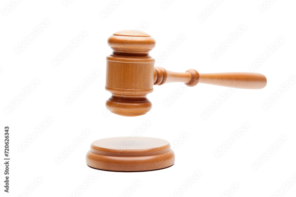 Judge gavel isolated on transparent background, Law and justice concept, Wooden auction hummer, Sentencing in the courtroom Judge gavel isolated on transparent background, Law and justice concept, Wooden auction hummer, Sentencing in the courtroom