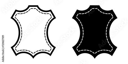 ofvs522 OutlineFilledVectorSign ofvs - leather with stitching vector icon . hand crafted product . isolated transparent . black outline and filled version . AI 10 / EPS 10 / PNG . g11865