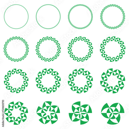 set of green icons set of sun icons,  flowers logo design, Flower icon amd brush set