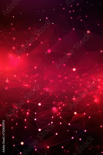 Abstract ruby background with connection and network concept, cyber blockchain