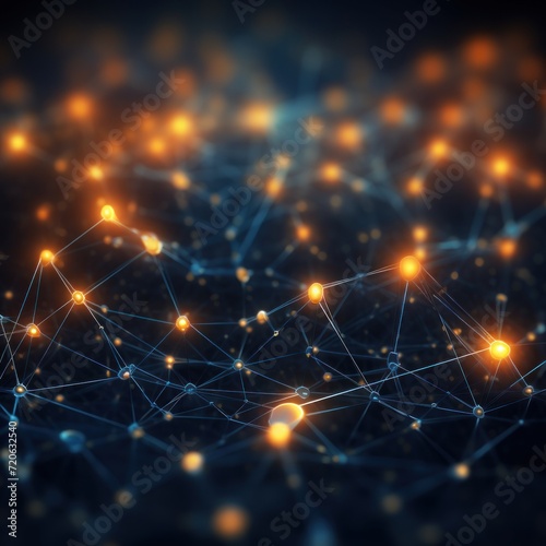 Abstract topaz background with connection and network concept, cyber blockchain