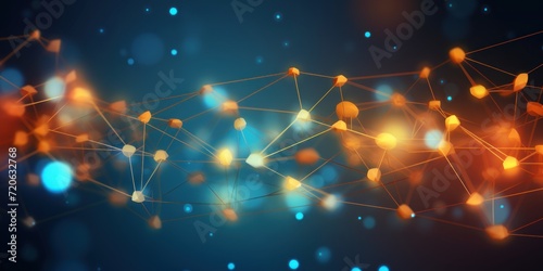 Abstract topaz background with connection and network concept, cyber blockchain