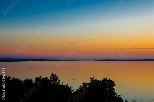 Sunset at Balatonvilagos near the Lake Balaton