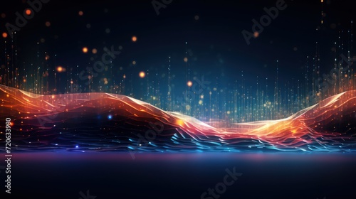 IT Data and Information show in Modern Particles Energy Flow, Background, Wallpaper