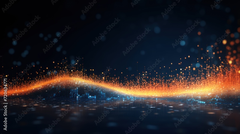 IT Data and Information show in Modern Particles Energy Flow, Background, Wallpaper