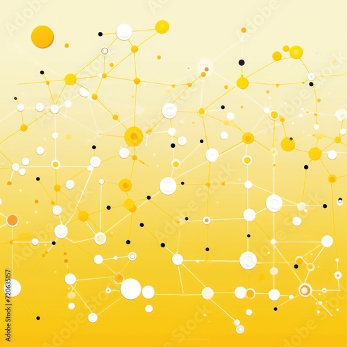 Abstract yellow background with connection and network concept