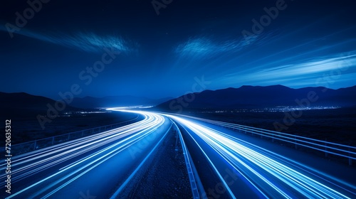 long blue light speed exposure photo photo