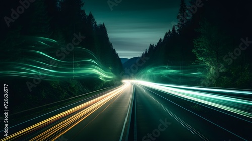 long green light speed exposure photo