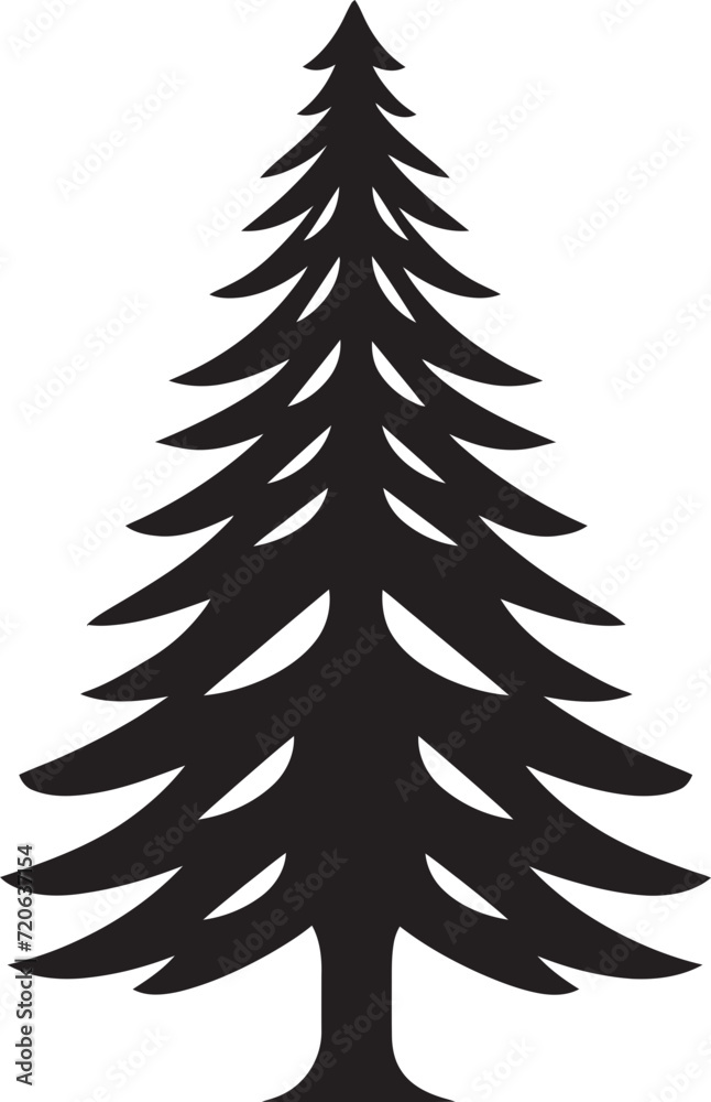 Fototapeta premium Enchanted Evergreen Grove Vector Icons for Fantasy Tree Decor Cozy Candlelit Christmas Vector Illustrations for Warm Tree Designs