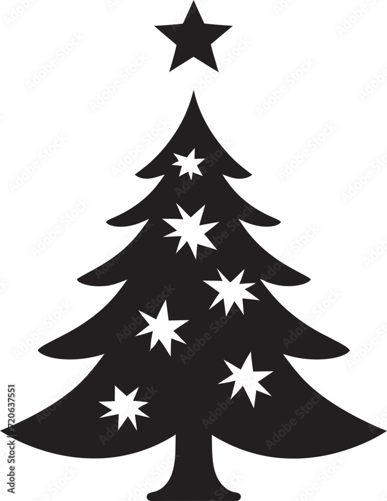 Obraz premium Vintage Sleigh Ride Spruces Nostalgic Christmas Tree Elements Snowy Wonderland Vector Icons for Frosty Christmas Tree Designs