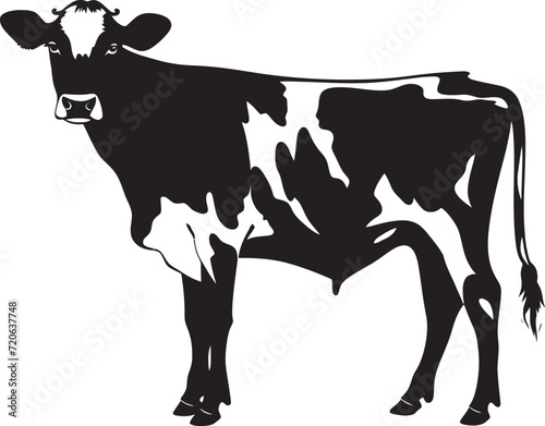 Tranquil Meadow Majesty Vector Logo Icon for Cow Design Rural Reverie Full Body Cow Logo Vector Design Element