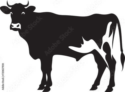 Peaceful Pasture Pride Full Body Cow Logo Design Rural Reverie Elegant Cow Vector Icon for Logos