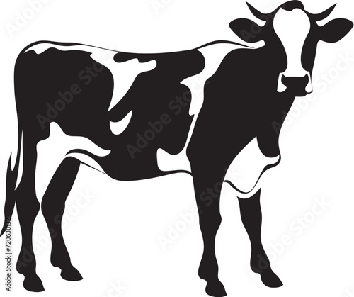 Tranquil Meadow Majesty Cow Vector Emblem Rural Reverie Full Body Cow Logo Design