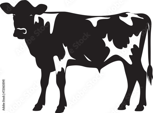Rural Reverie Full Body Cow Logo Design Charming Grazing Guardian Vector Cow Logo