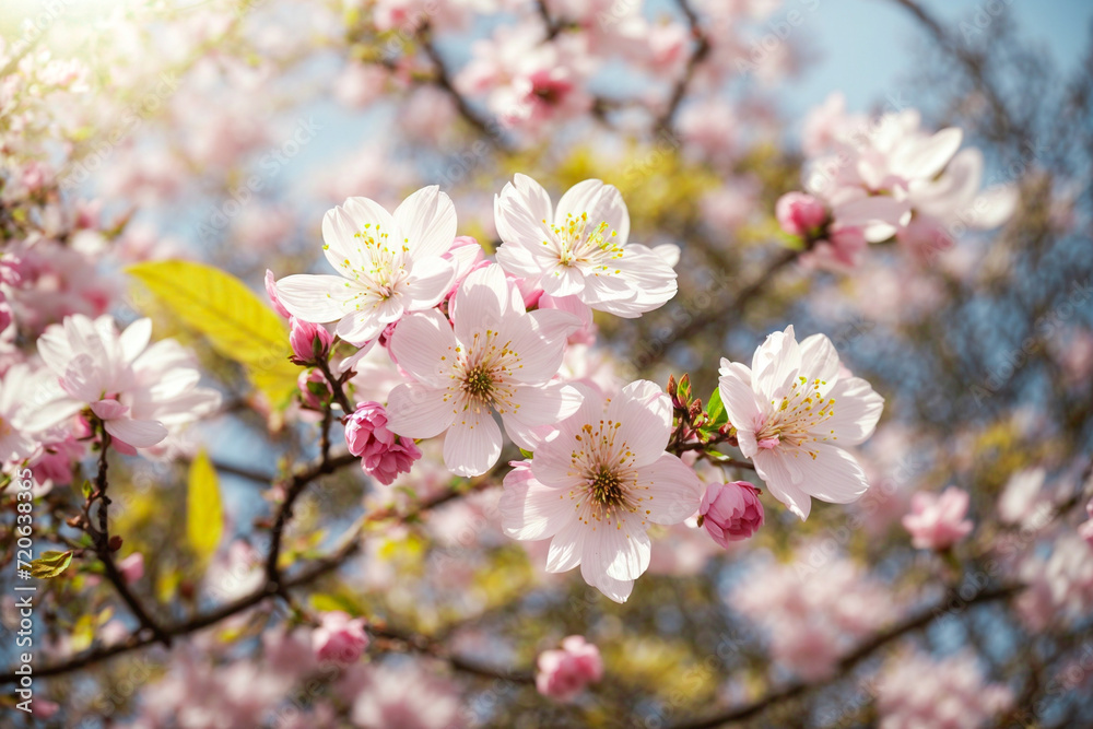 Cherry tree blossom on blurred background Cherry tree blossom on blurred background