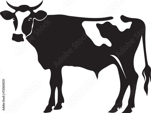 Organic Elegance Full Body Cow Emblem Rustic Reverie Meadow Majesty Cow Logo Design