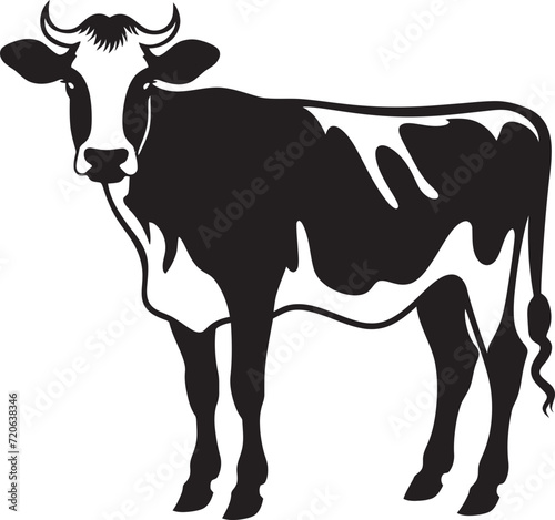 Grazing Greenery Guardian Cow Vector Emblem Dairy Delight Full Body Cow Vector Design for Logos