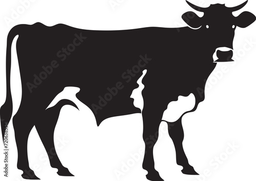 Rustic Reverie Vector Cow Icon for Countryside Logos Majestic Meadow Majesty Full Body Cow Emblem