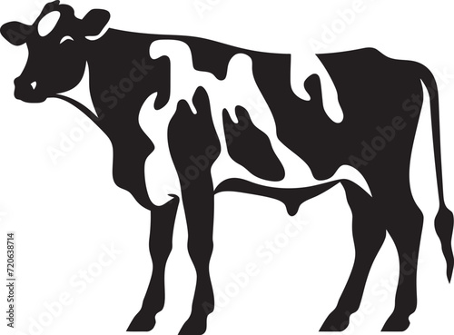 Rustic Ranch Charm Vector Cow Emblem for Logos Endearing Pasture Pal Full Body Cow Logo Design